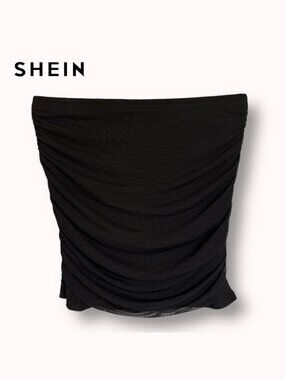 SHEIN Curve ruched mini skirt